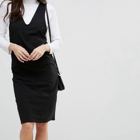 black midi pinafore